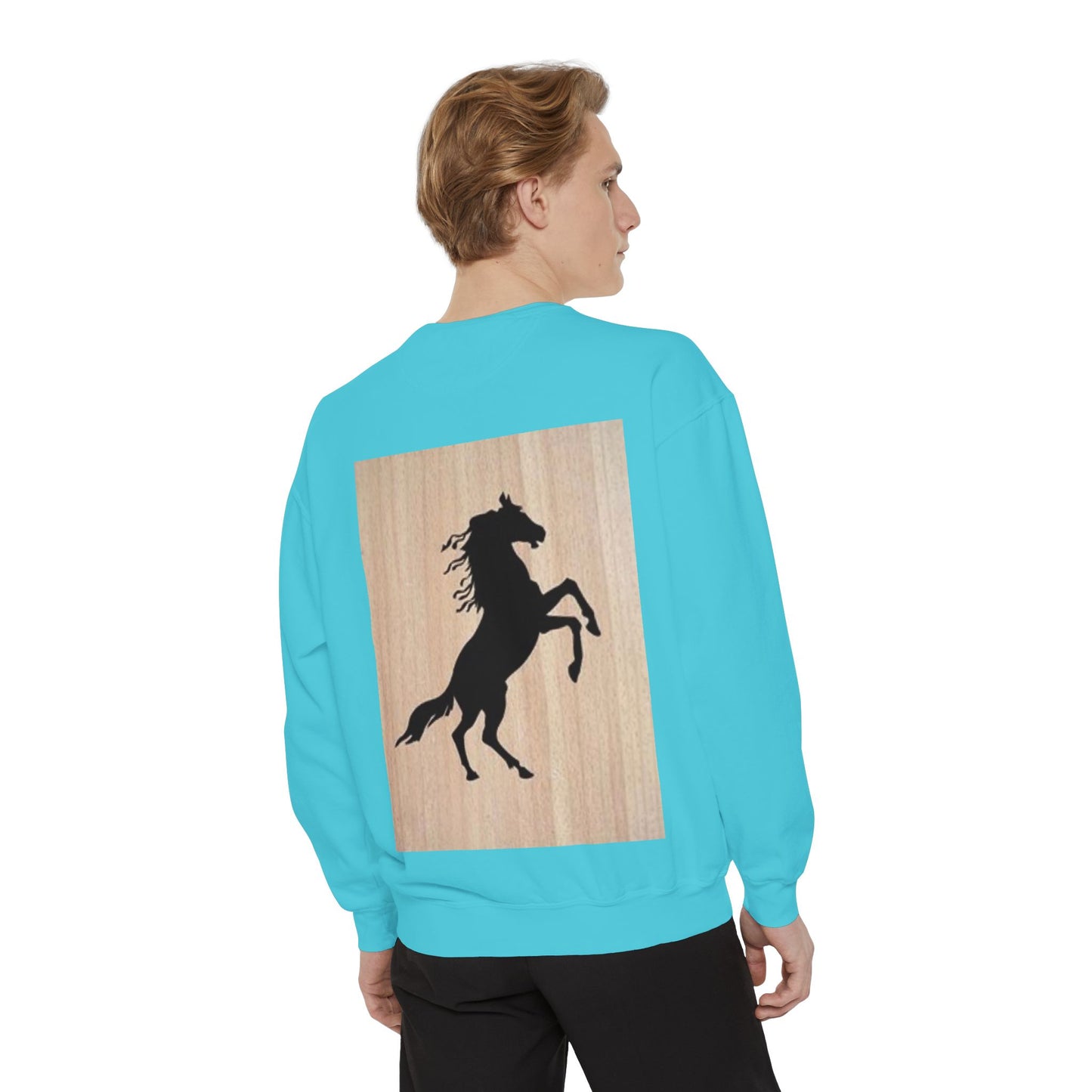 Equestrian Spirit Unisex Garment-Dyed Sweatshirt - Bold Horse Design