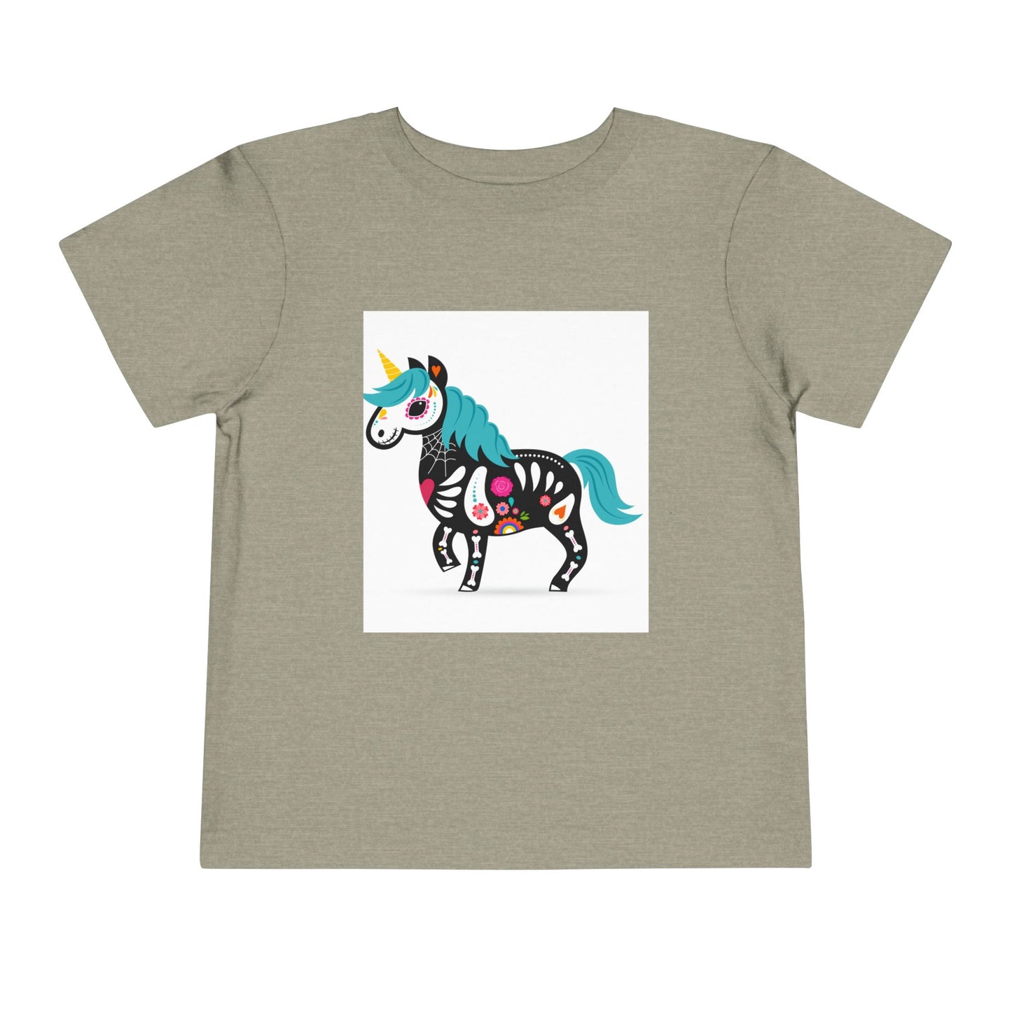 Toddler Skeleton Unicorn Tee - Cute Halloween Short Sleeve Shirt