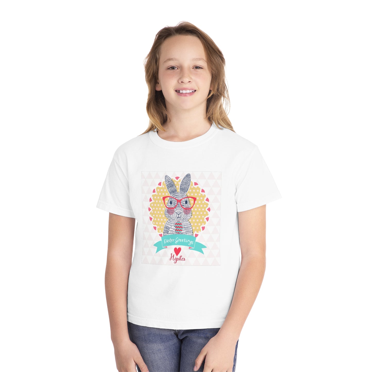 Youth Easter Bunny Tee - 'Easter Greetings' Design