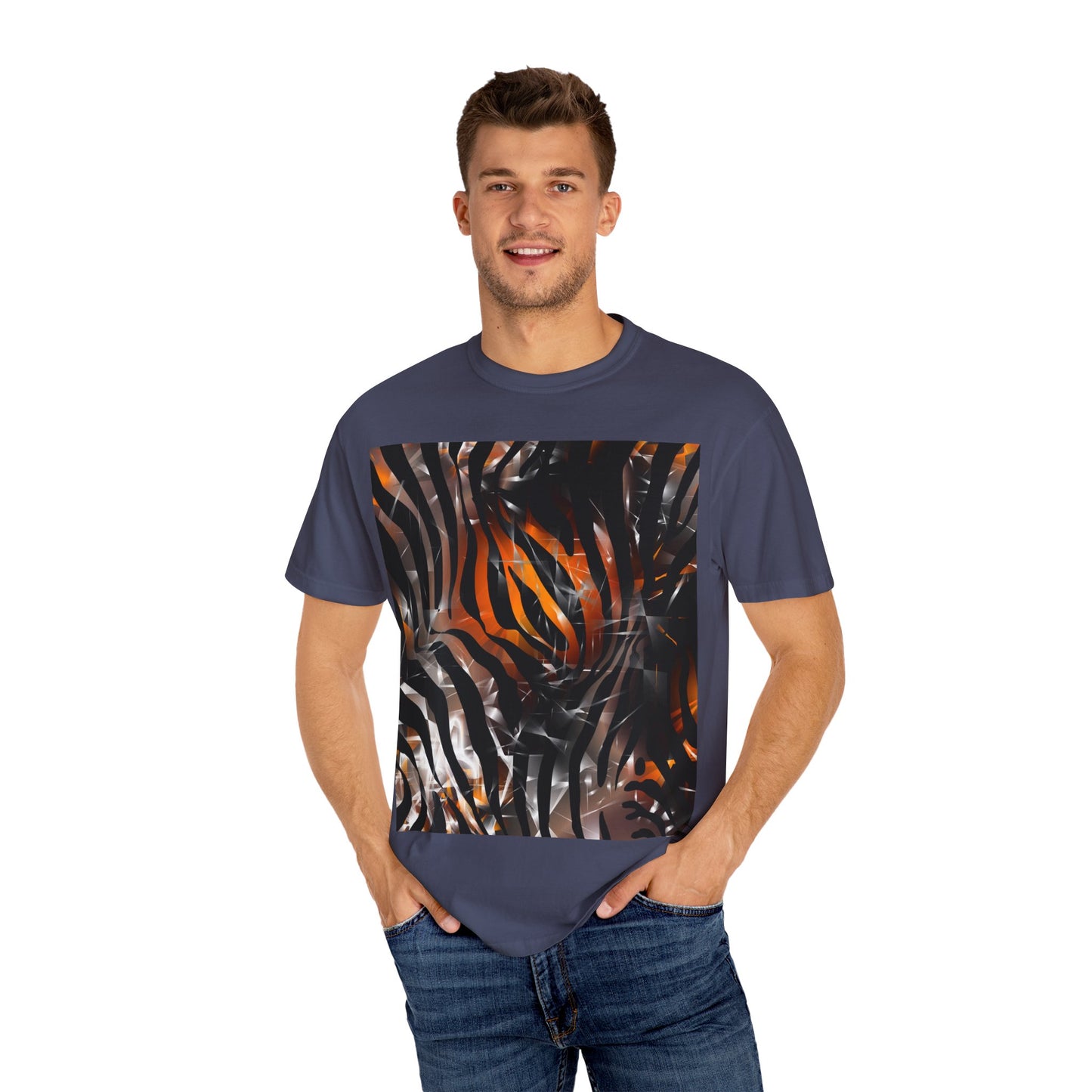 Vibrant Jungle Print Unisex Garment-Dyed T-Shirt