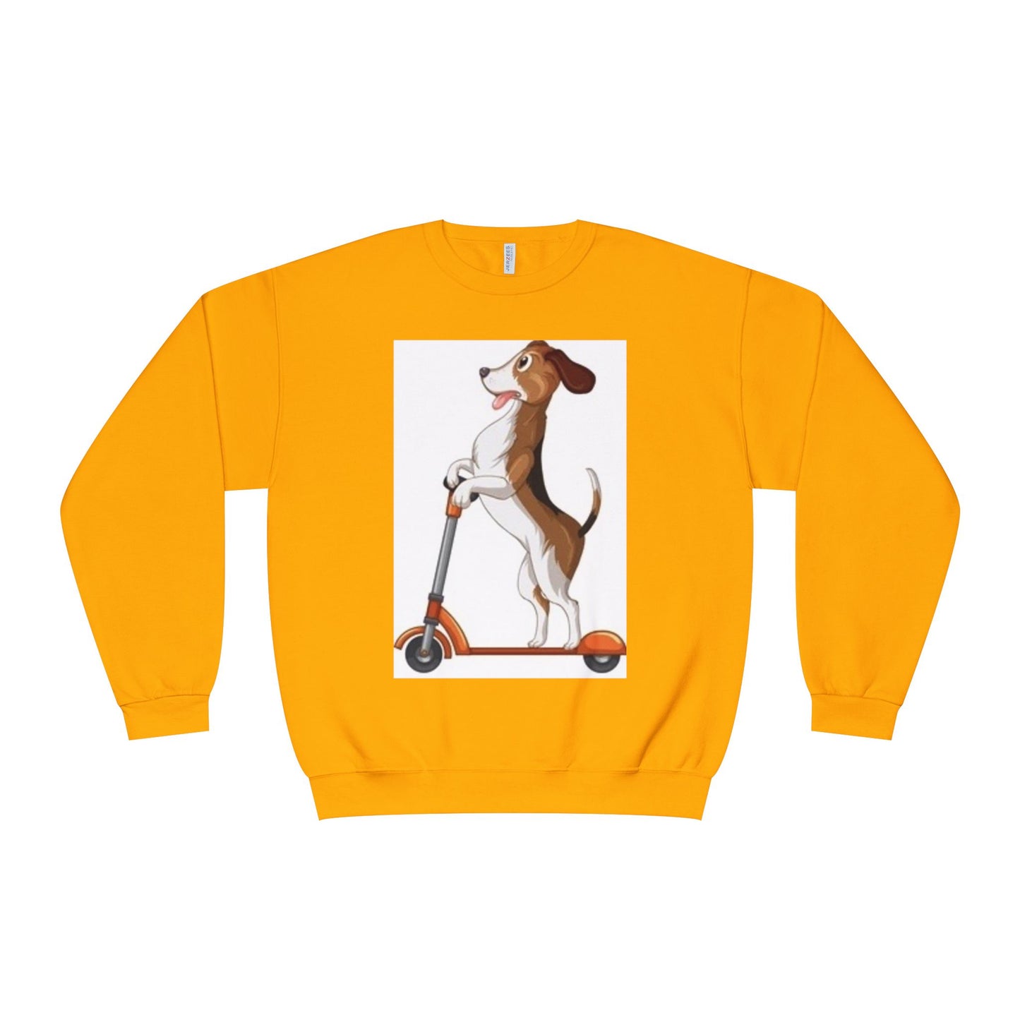 Dog Lover Crewneck Sweatshirt - Fun Beagle on Scooter Design