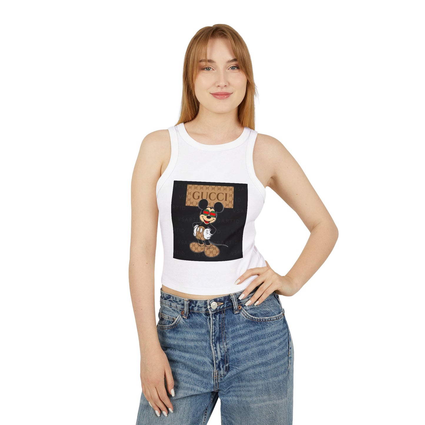 Trendy Women's Micro Rib Racer Tank Top - Stylish and Comfortable for Everyday Wear