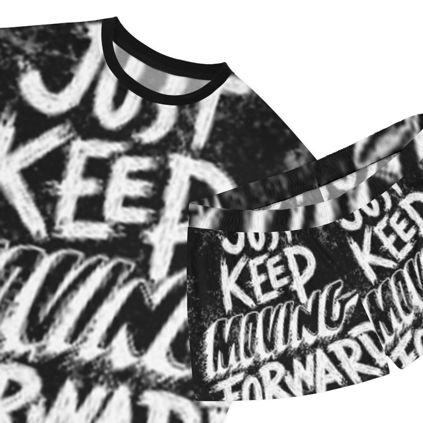 Motivational Women's Short Pajama Set - Just Keep Moving Forward