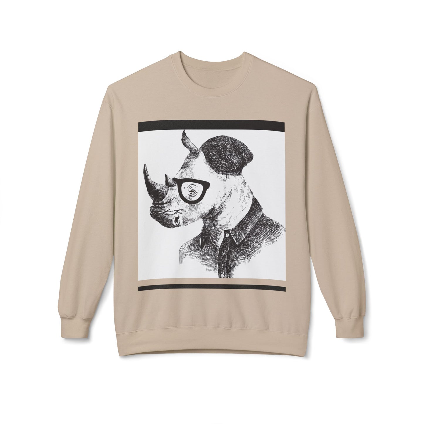 Cool Rhino and Sneakers Fleece Sweatshirt for Trendsetters