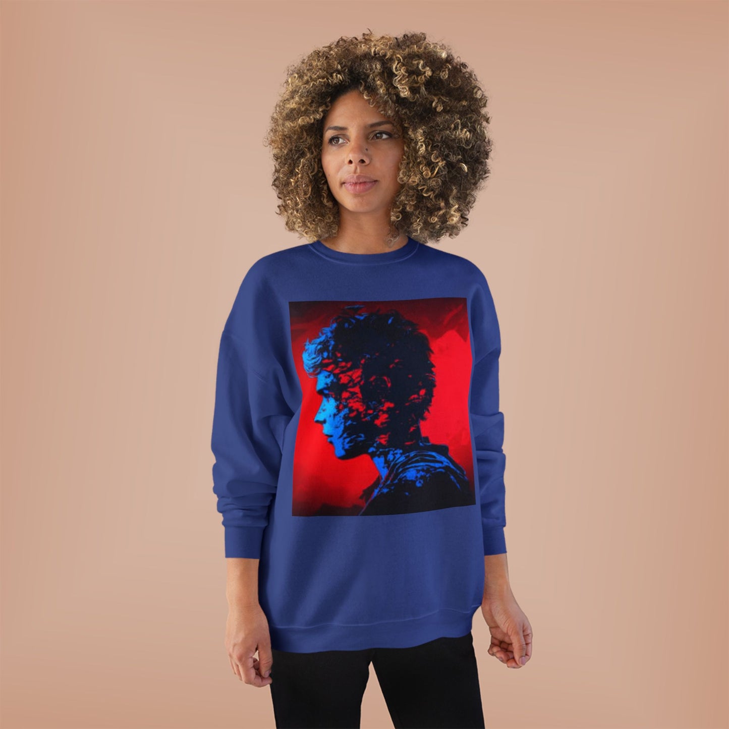 Vibrant Unisex EcoSmart® Crewneck Sweatshirt - Artistic Profile Design