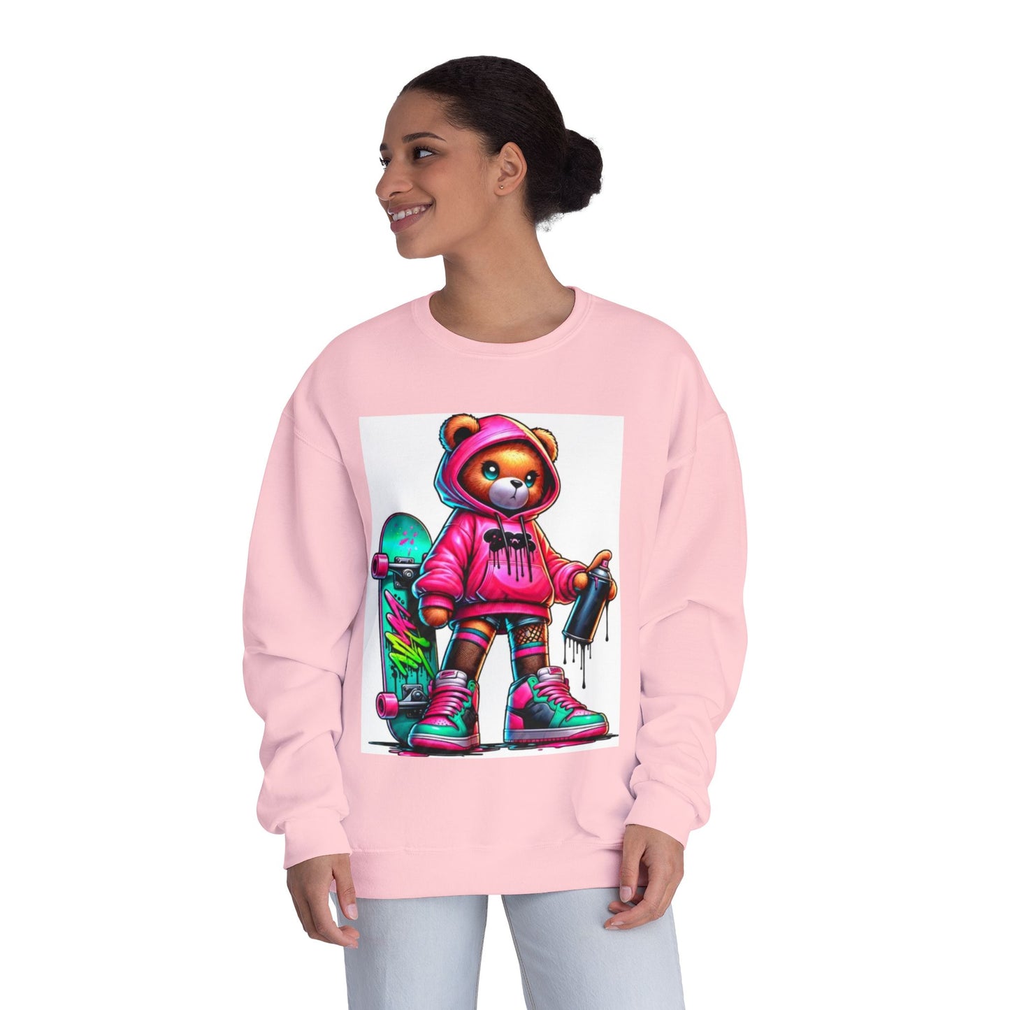 Skater Bear Crewneck Sweatshirt - Fun Streetwear Style