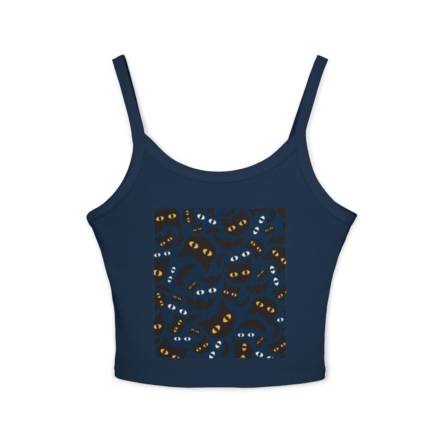 Playful Cat Eyes Spaghetti Strap Tank Top for Cat Lovers