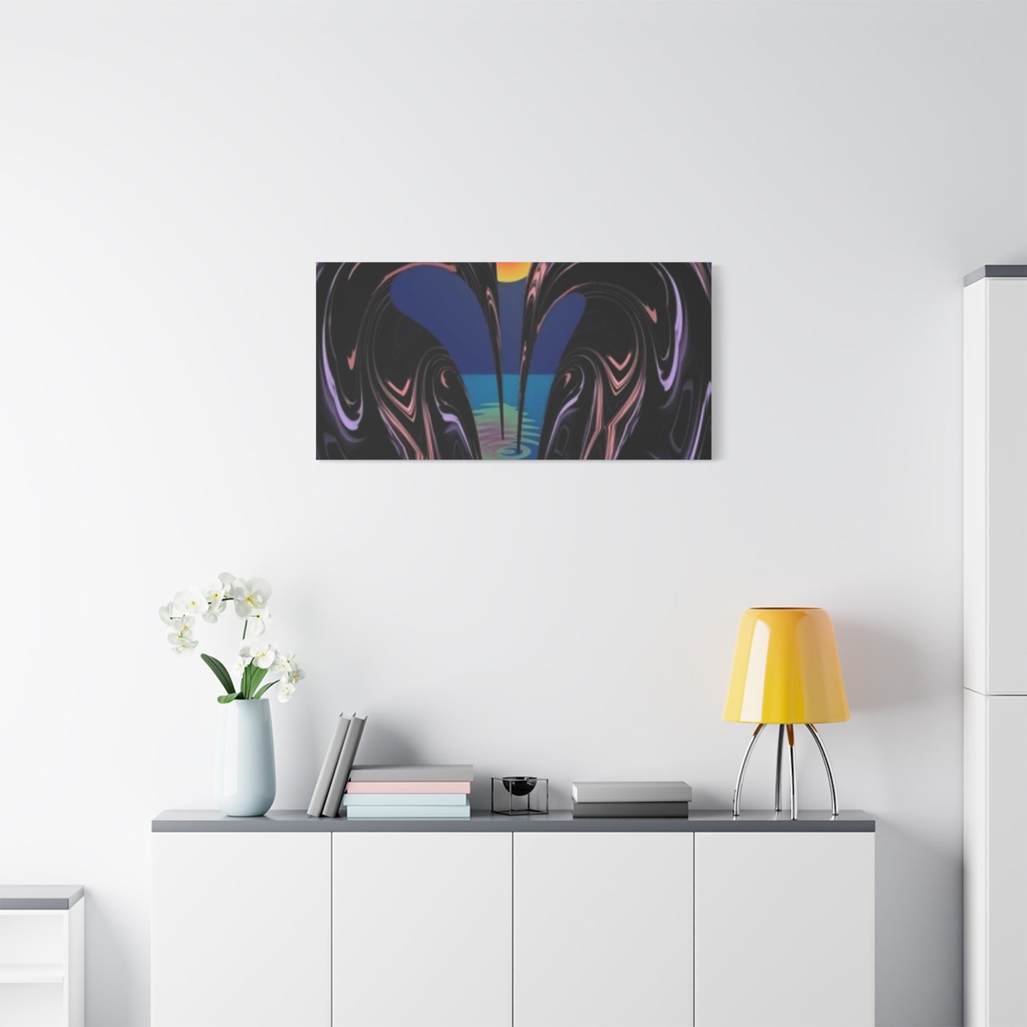 Romantic Abstract Canvas Art - Heart-Shaped Design for Home Decor