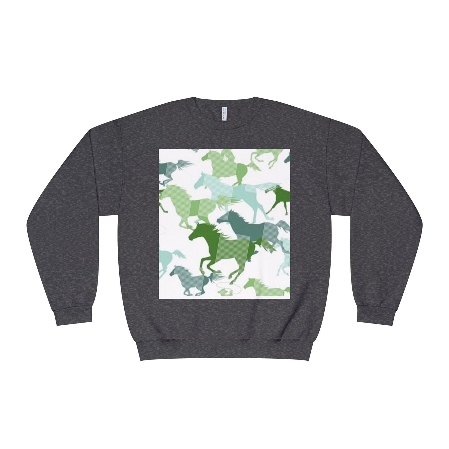 Equestrian Spirit Unisex Crewneck Sweatshirt - Green Horse Design