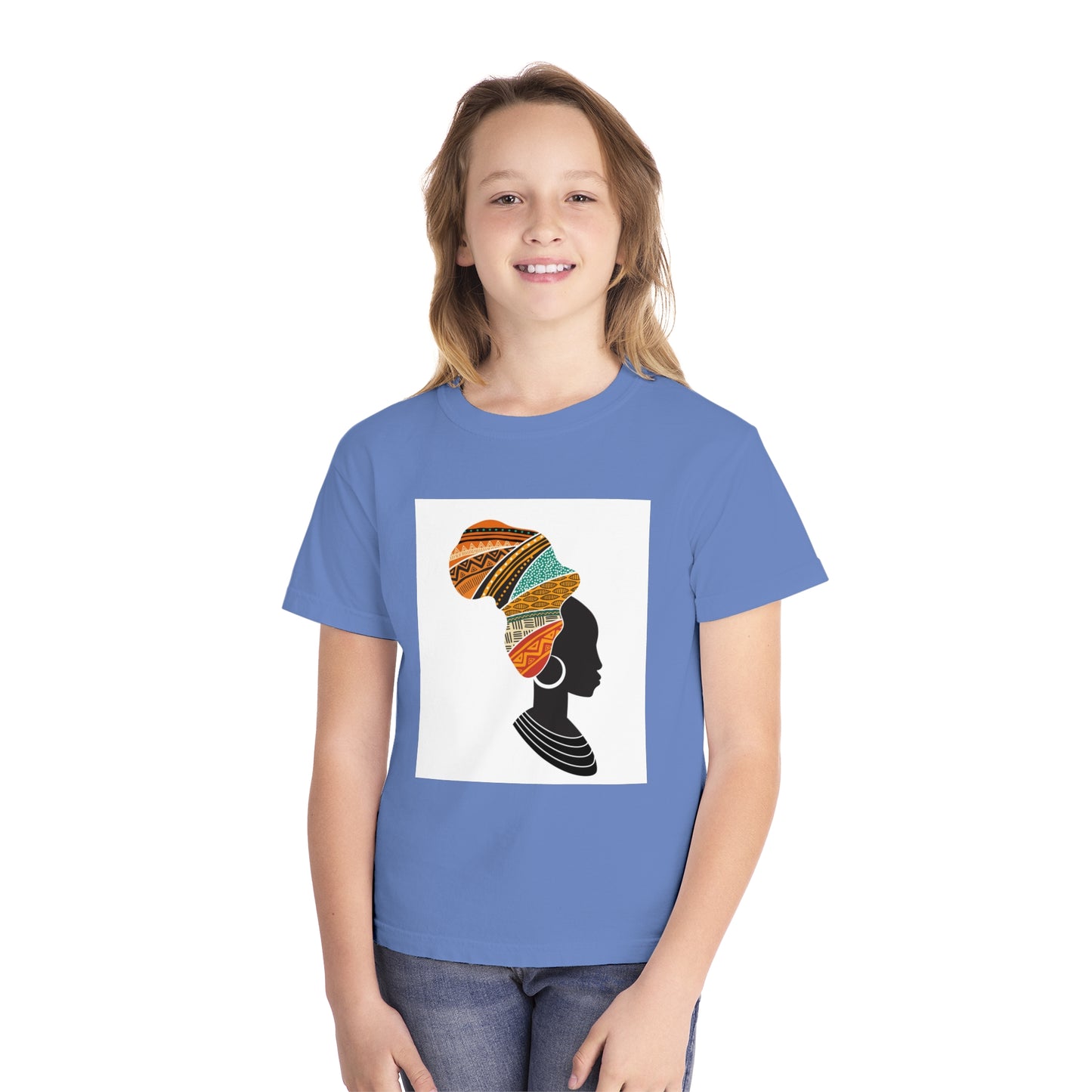 Youth Midweight Tee - African Heritage Design for Creative Kids