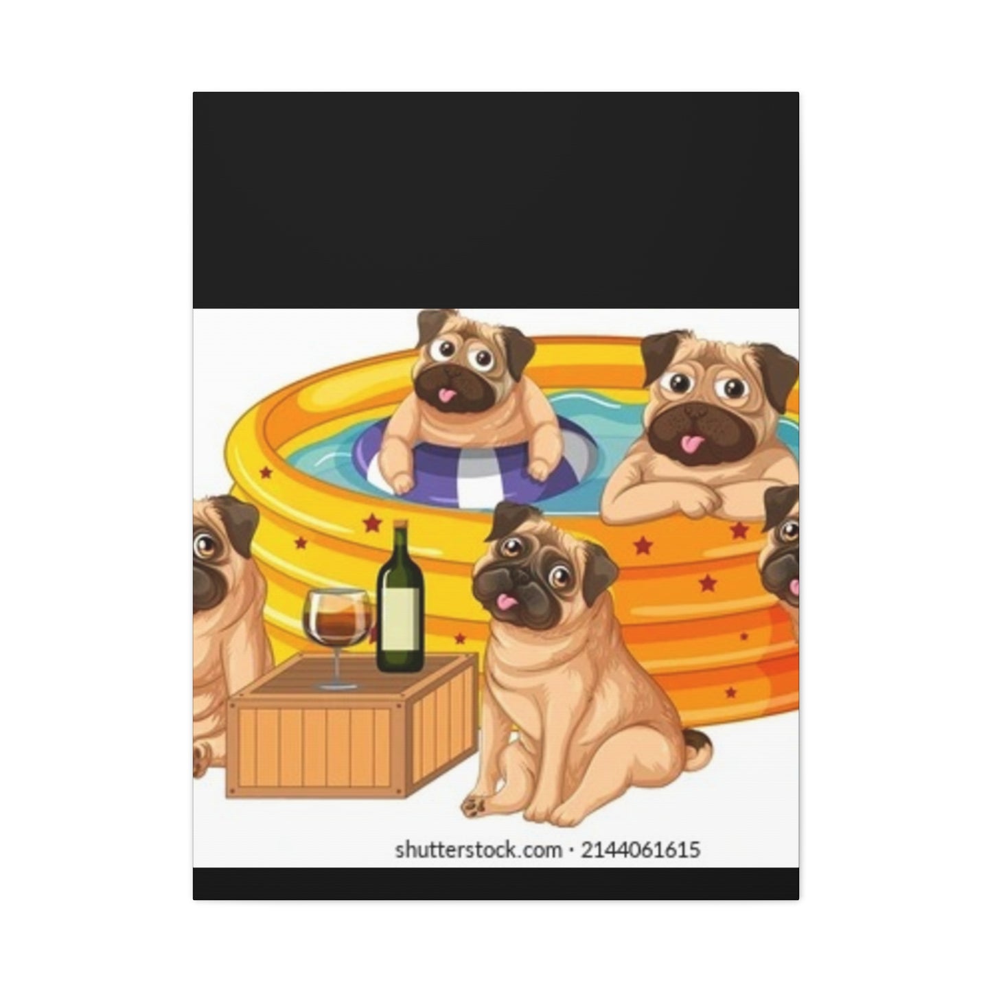 Pug Pool Party Canvas Art - Fun Pet Decor