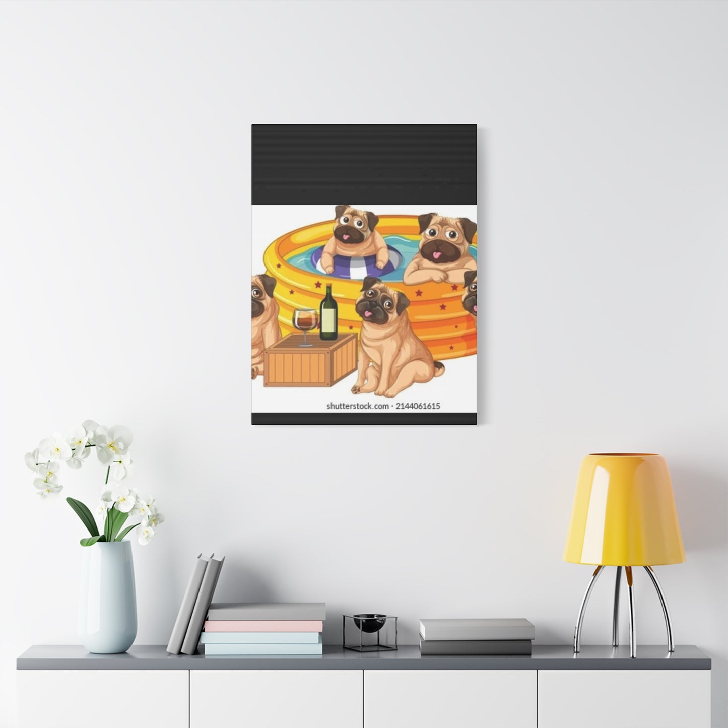 Pug Pool Party Canvas Art - Fun Pet Decor