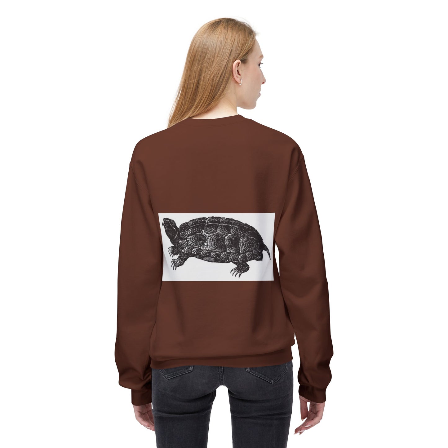 Turtle Design Unisex Fleece Crewneck Sweatshirt - Chill Vibes, Perfect Gift for Nature Lovers