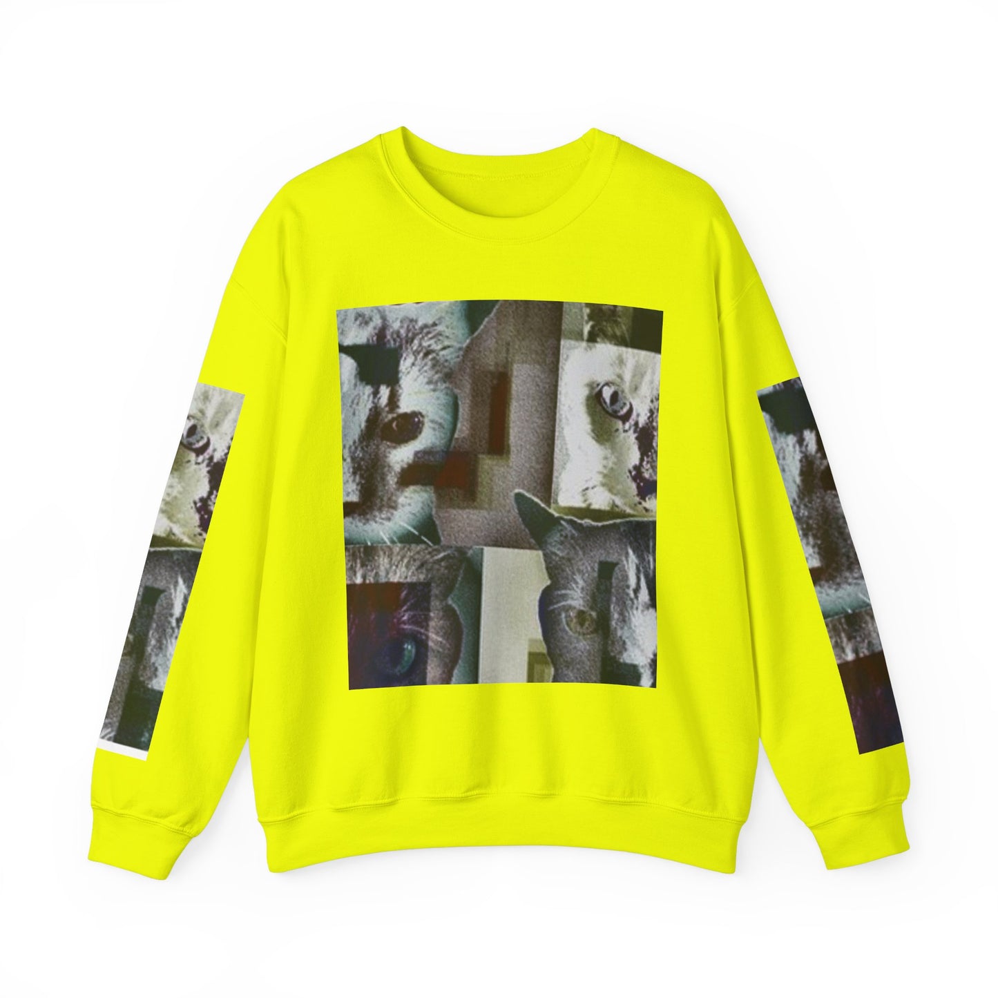 Cozy Cat Lover Crewneck Sweatshirt - Artistic Feline Design