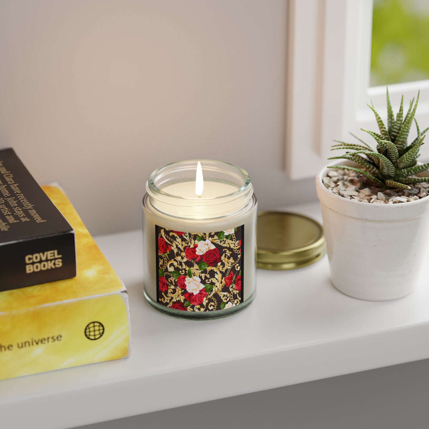 Hand-Poured Coconut Apricot Scented Candle - Relaxing Home Decor for Mindfulness & Self-Care