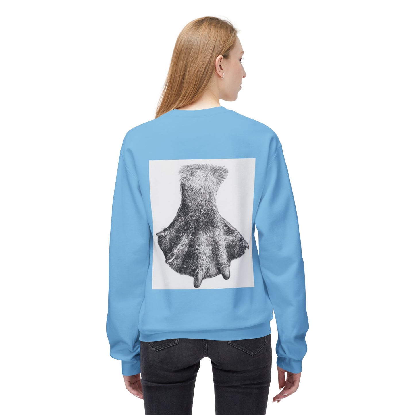 Artistic Fleece Crewneck Sweatshirt with Unique Dress Design