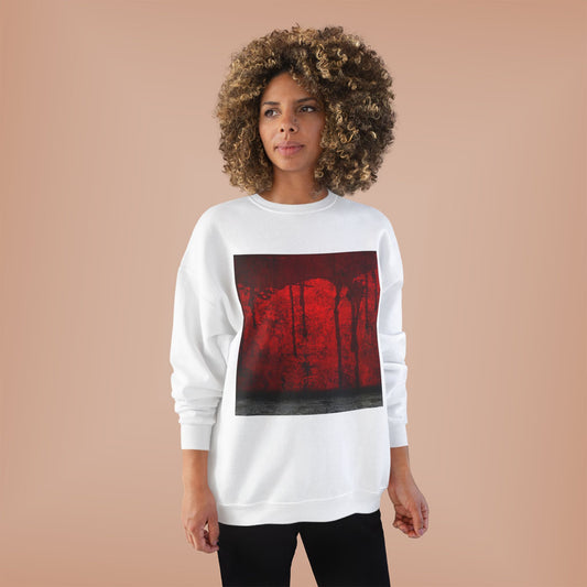 Unisex Eco-Friendly Red Abstract Sweatshirt