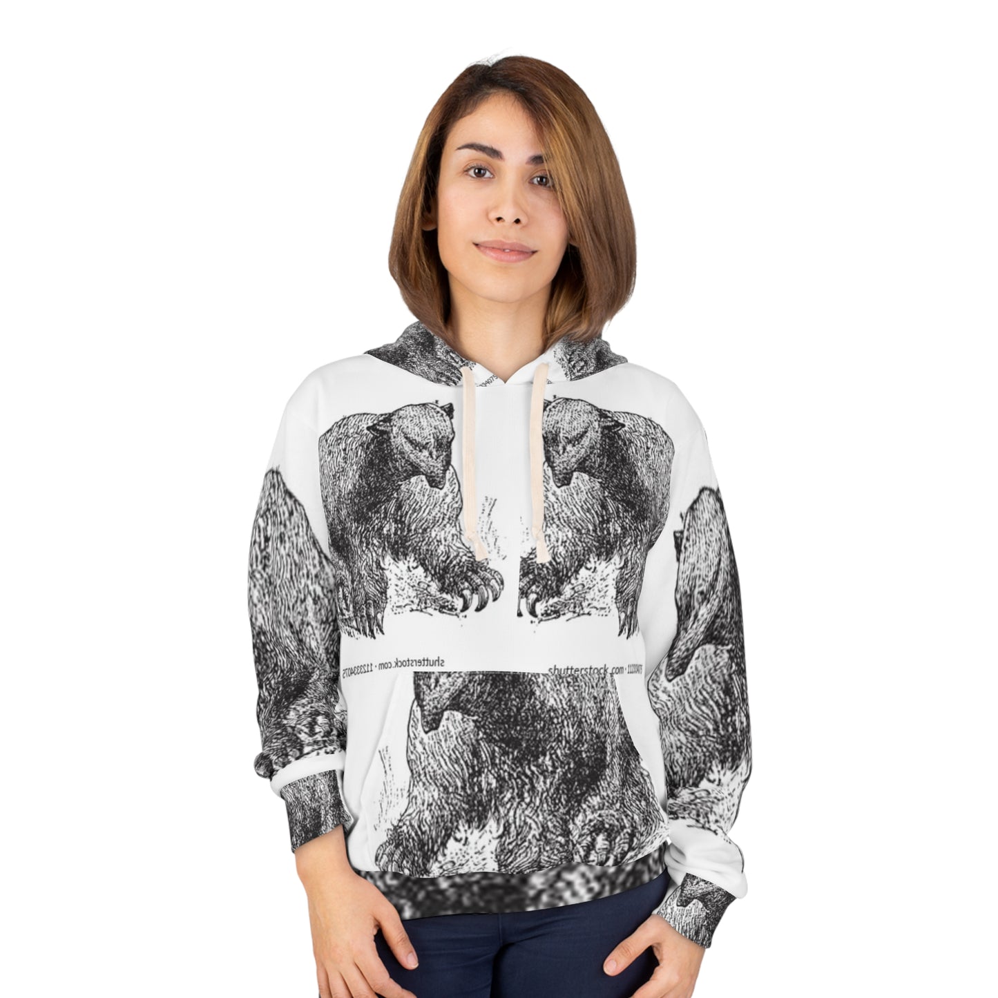 Cozy Bear Graphic Unisex Pullover Hoodie - Nature Lover Gift