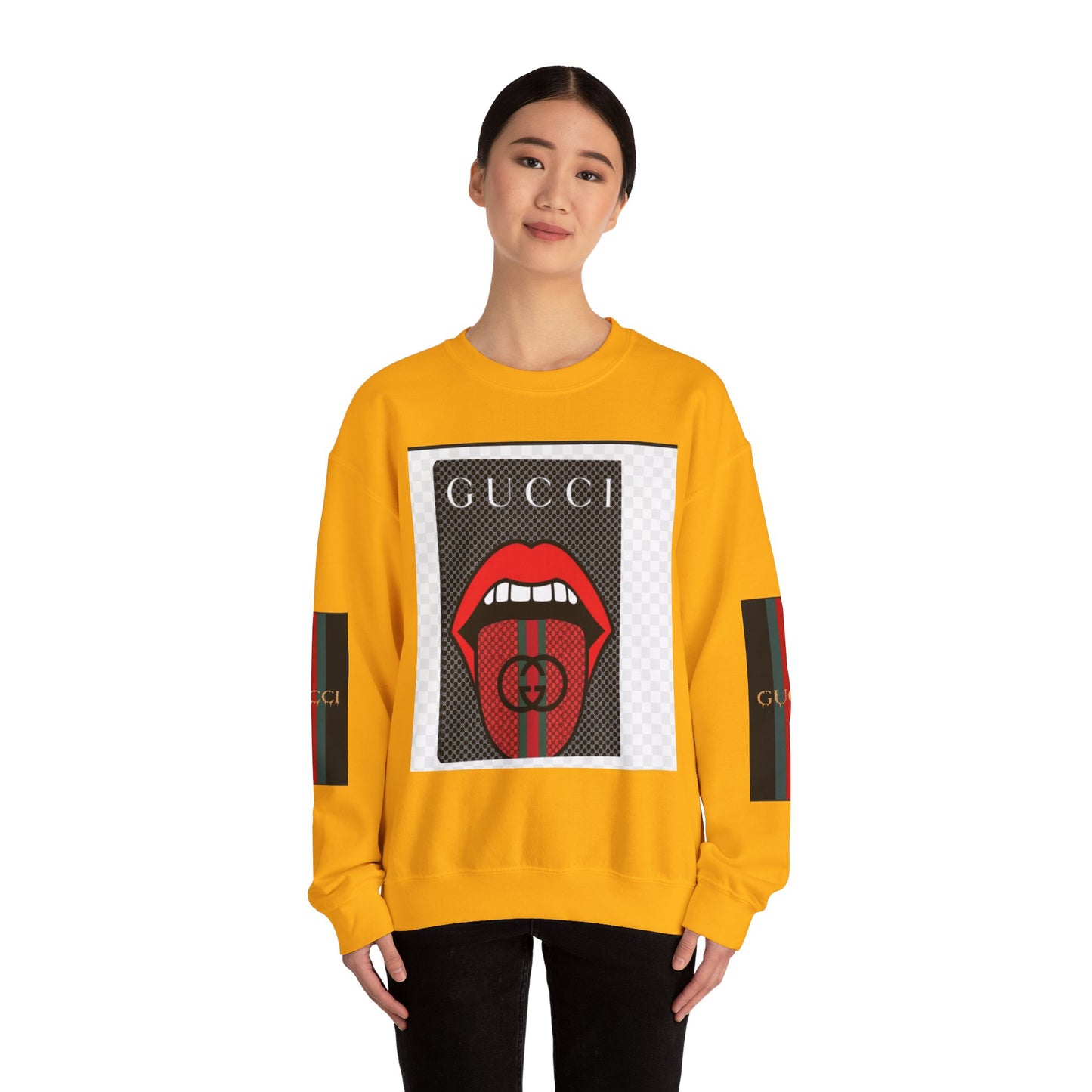 Gucci Inspired Unisex Heavy Blend Crewneck Sweatshirt - Bold Graphic Design