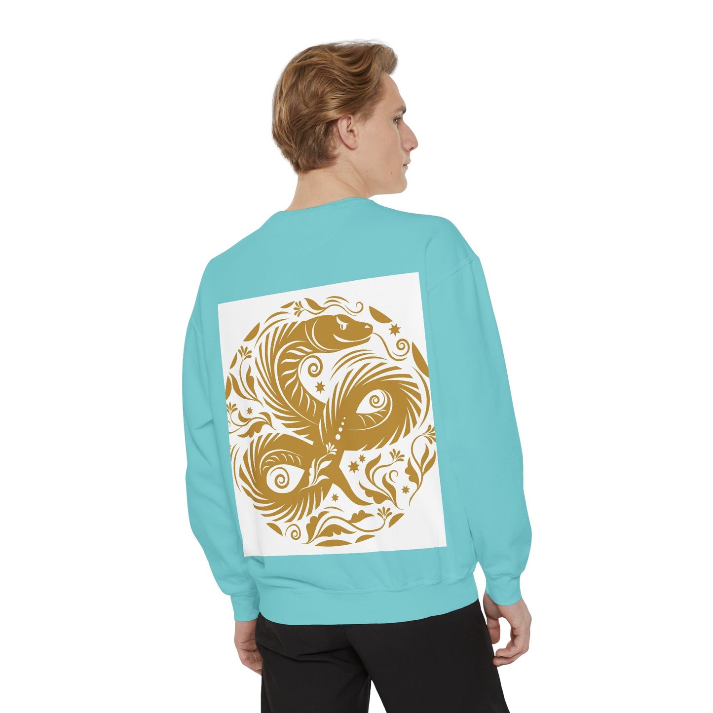 Cultural Vibe Unisex Garment-Dyed Sweatshirt - Tribal Mask & Animal Design