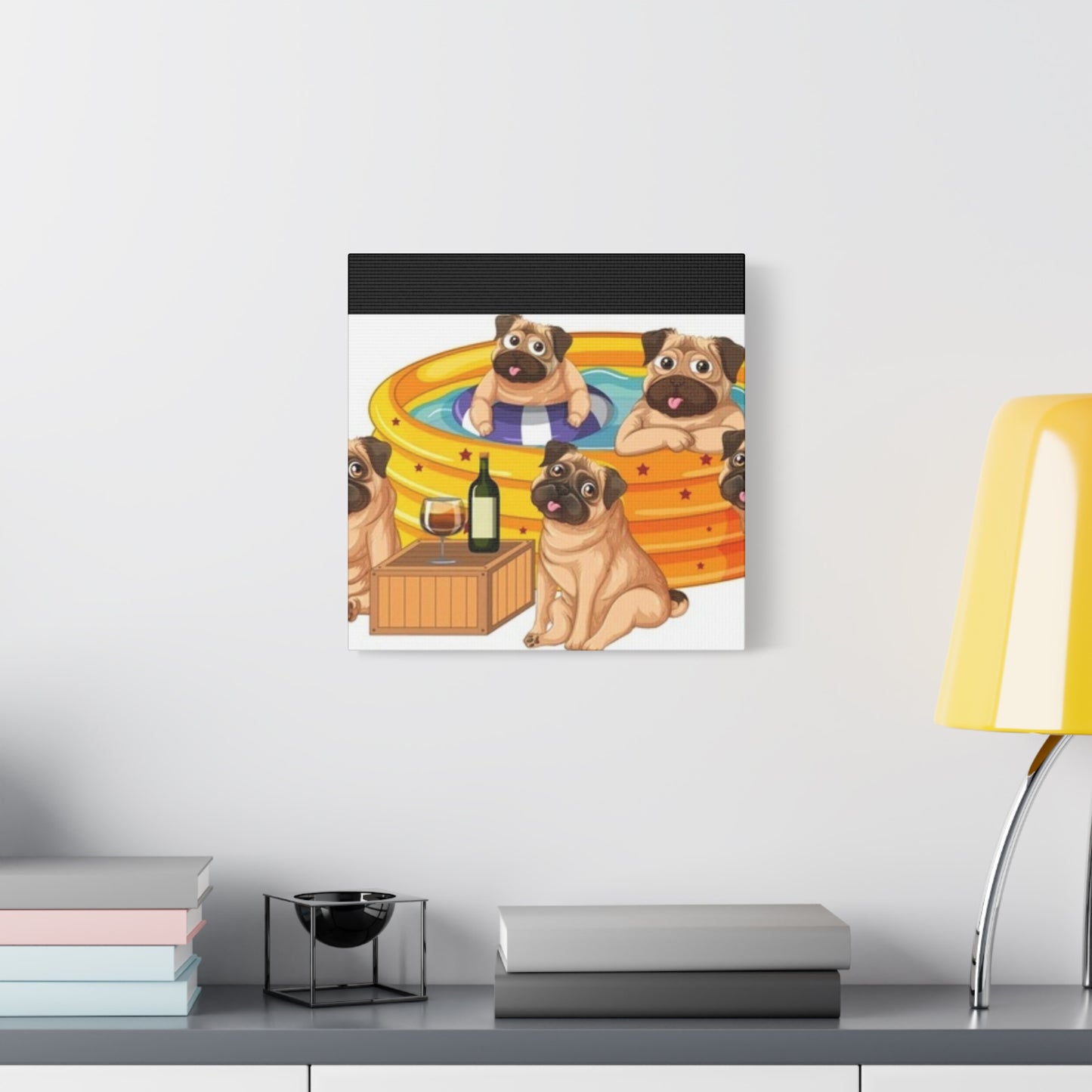 Pug Pool Party Canvas Art - Fun Pet Decor