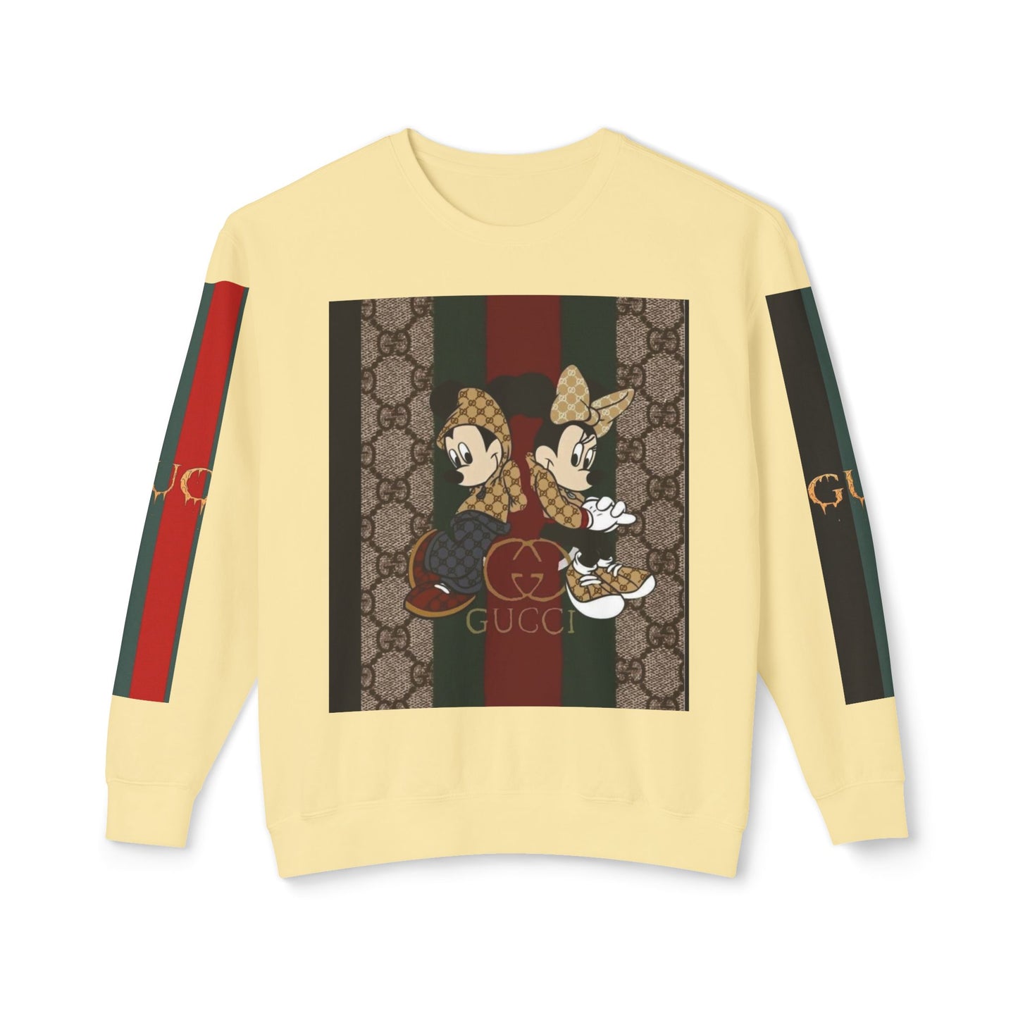 Gucci Inspired Unisex Crewneck Sweatshirt with Mickey & Minnie Design