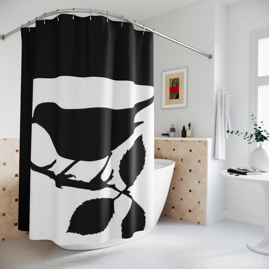 Elegant Black Bird Shower Curtain for Modern Bathrooms