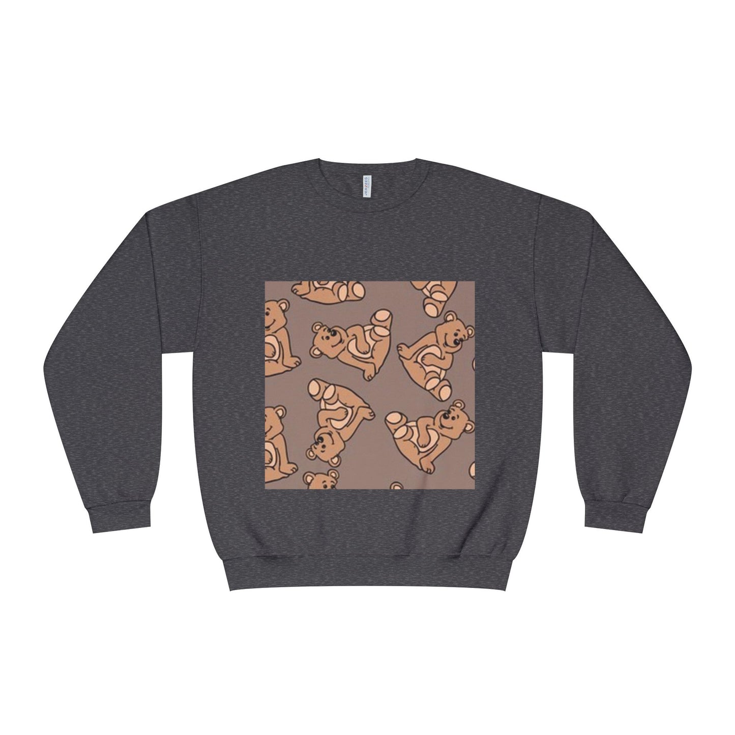 Cozy Bear Print Crewneck Sweatshirt - Perfect for Animal Lovers & Casual Comfort
