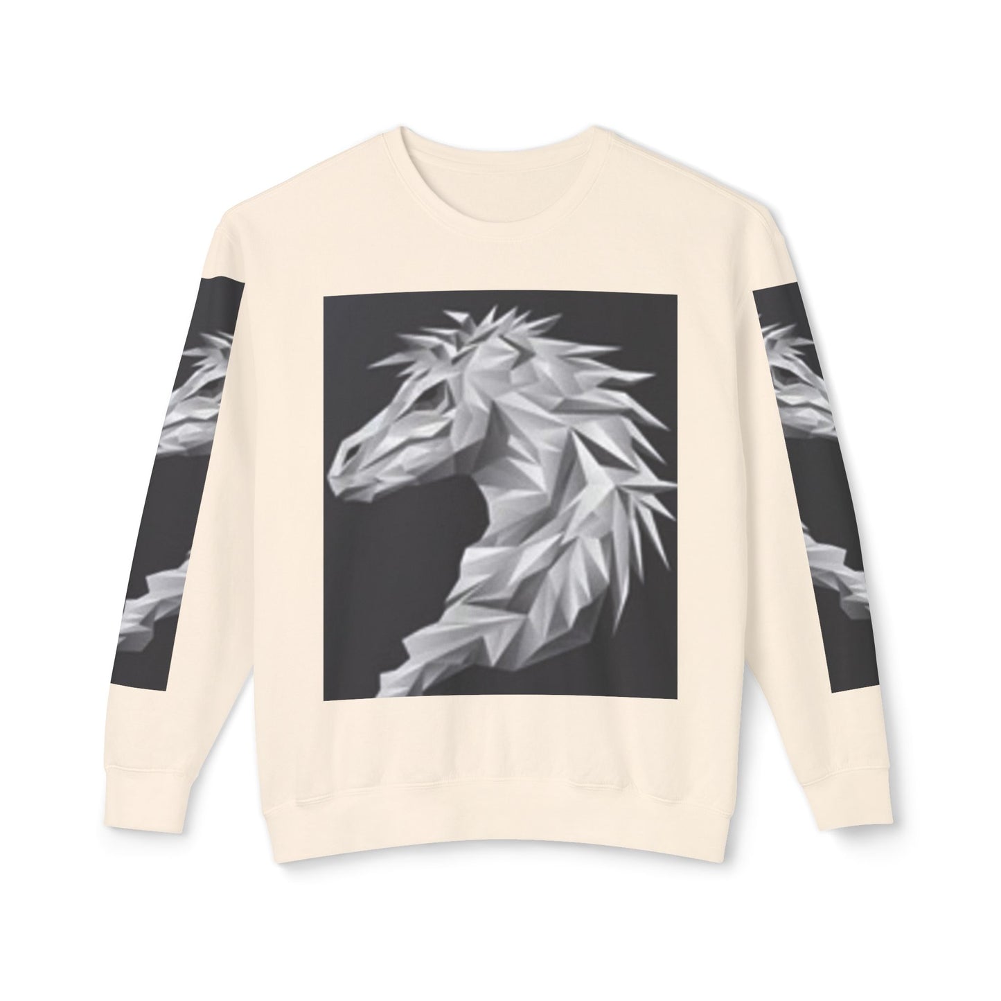 Unisex Lightweight Crewneck Sweatshirt - Stylish Geometric Horse Design