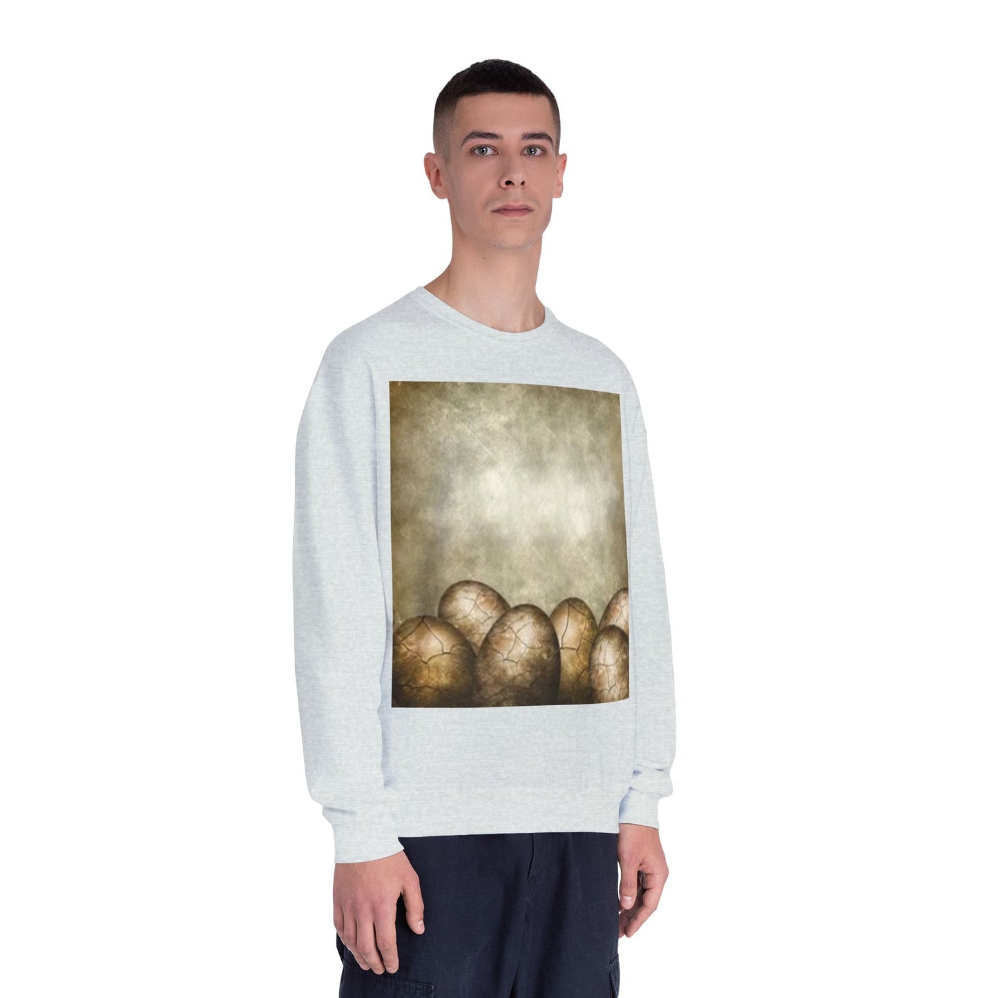 Cozy Vintage Egg Design Crewneck Sweatshirt