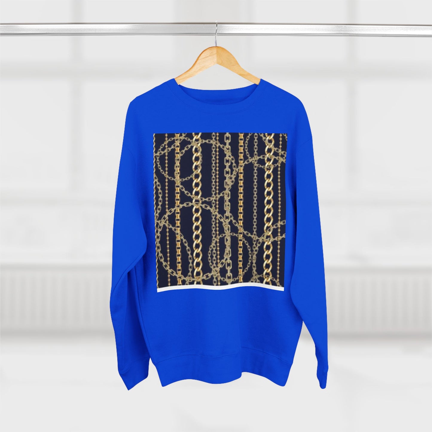 Gold Chain Pattern Unisex Crewneck Sweatshirt - Stylish, Comfortable, Perfect for Casual Wear