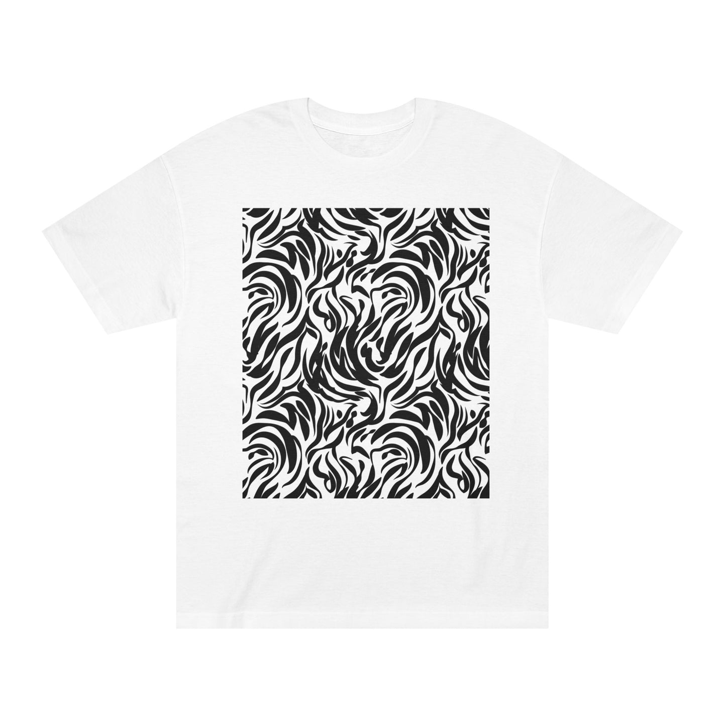 Black and White Abstract Waves Unisex Classic Tee