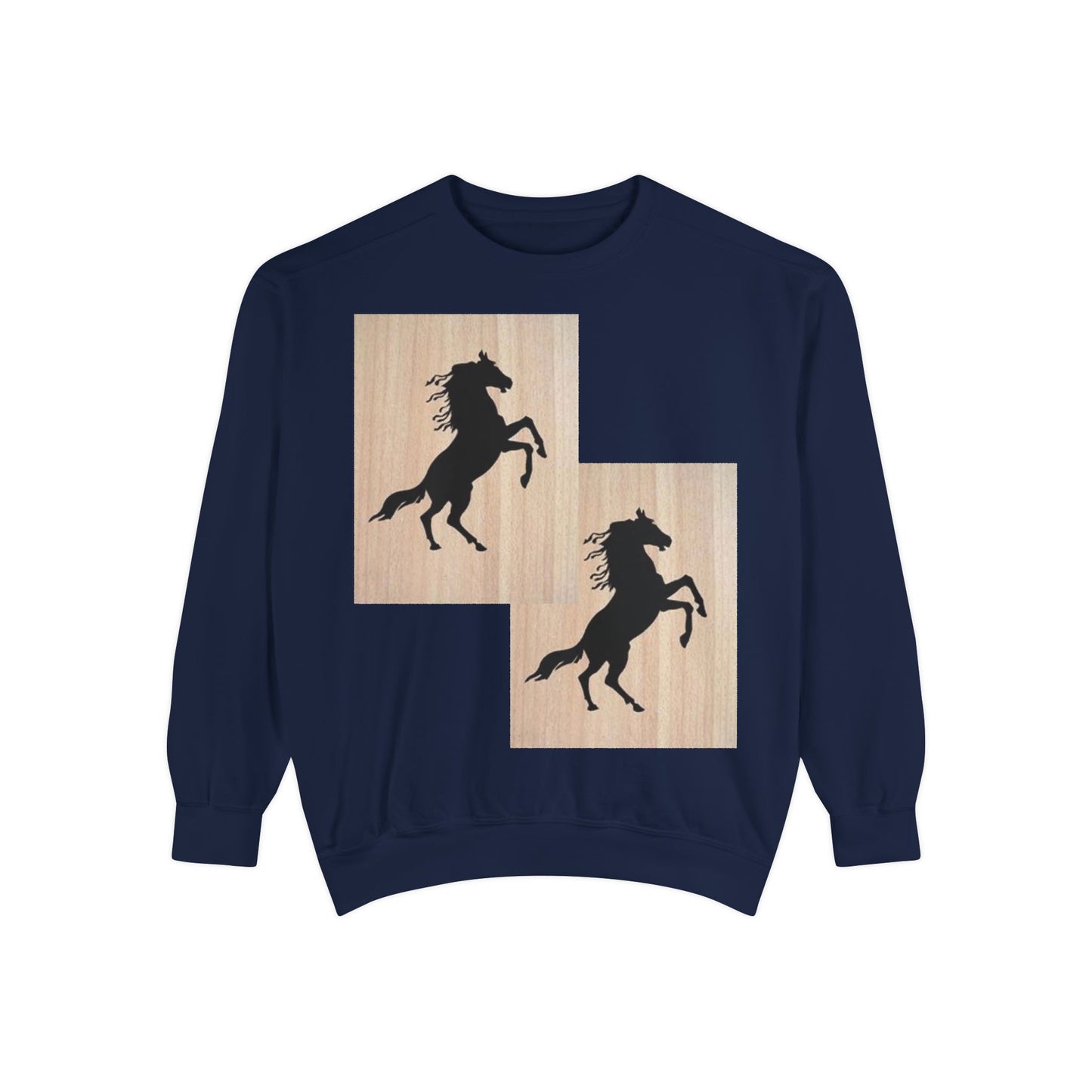 Equestrian Spirit Unisex Garment-Dyed Sweatshirt - Bold Horse Design