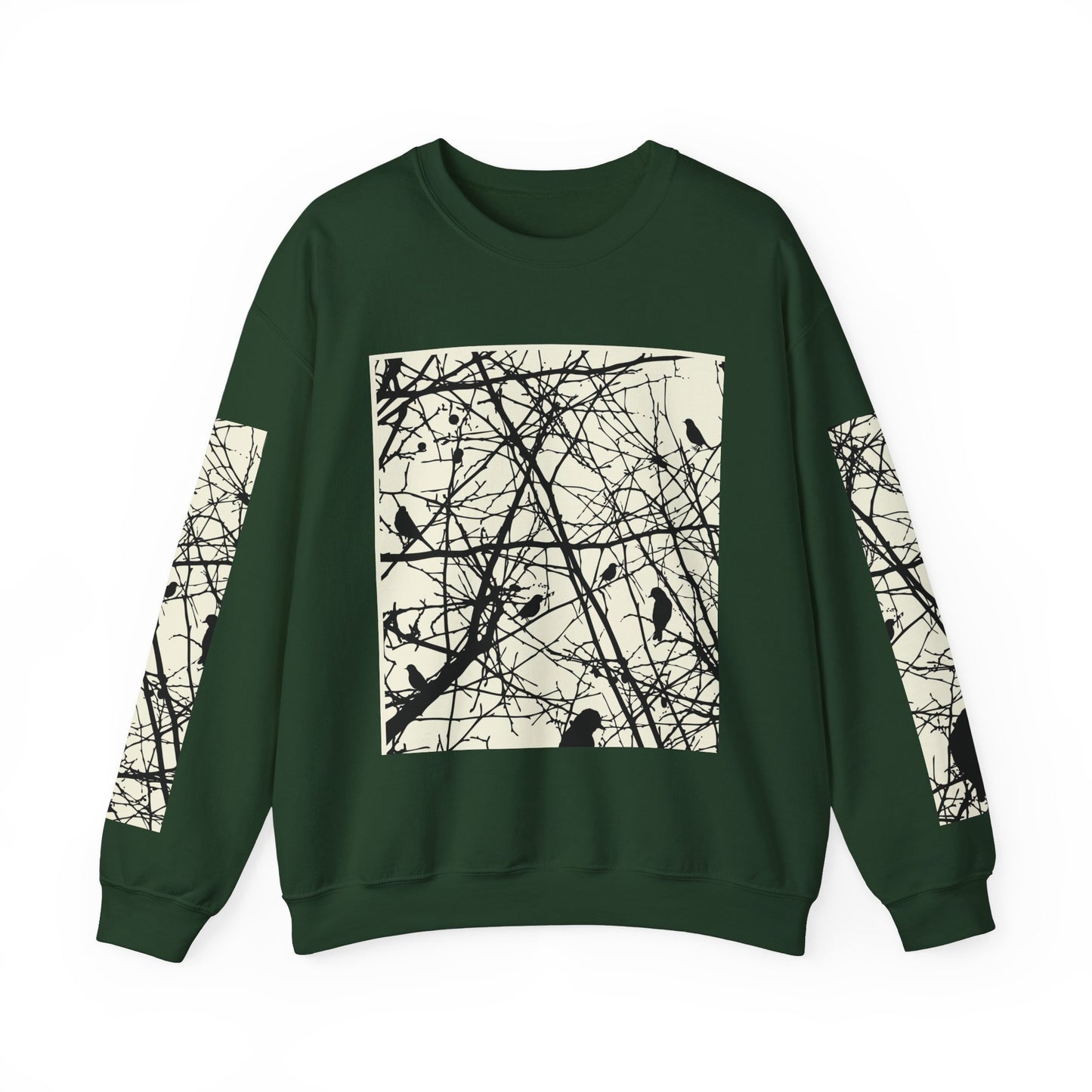 Nature-Inspired Unisex Crewneck Sweatshirt with Bird Print