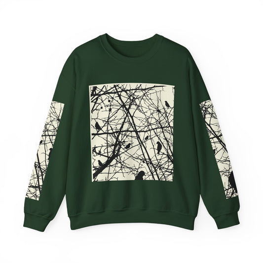 Nature-Inspired Unisex Crewneck Sweatshirt with Bird Print