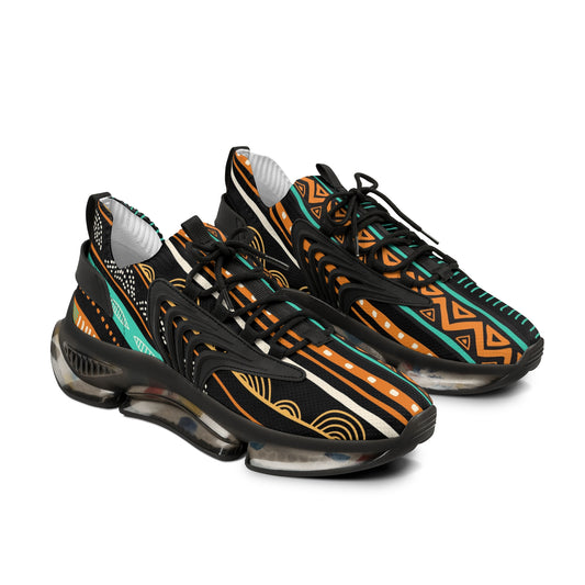 Men's Stylish Mesh Sneakers - Tribal Pattern Athletic Shoes