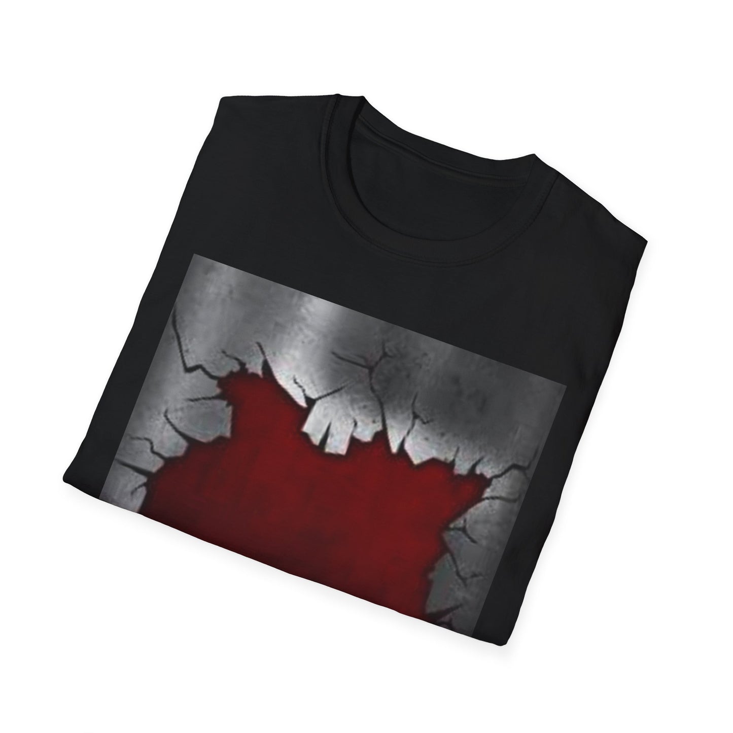 Cracked Wall Unisex Softstyle T-Shirt - Edgy Design for Streetwear Enthusiasts