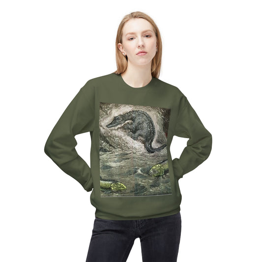 Vintage Dinosaur Art Fleece Crewneck Sweatshirt