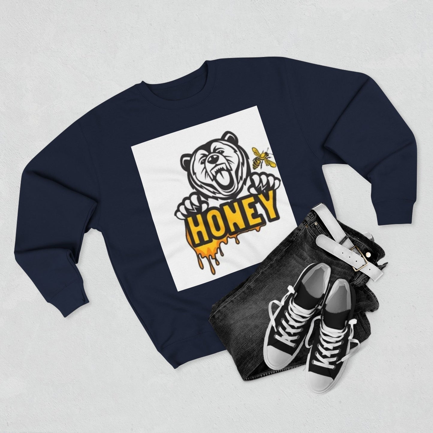 Honey Bear Unisex Crewneck Sweatshirt - Cozy and Fun Gift for Animal Lovers
