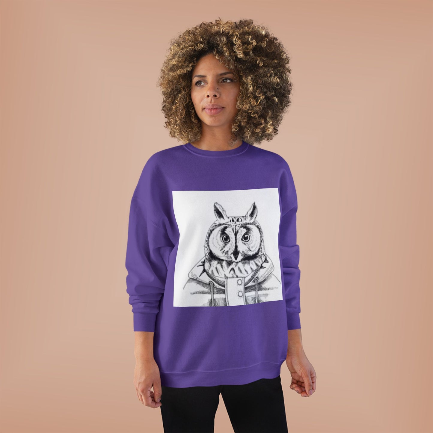 Whimsical Owl Eco-Friendly Crewneck Sweatshirt - Unisex