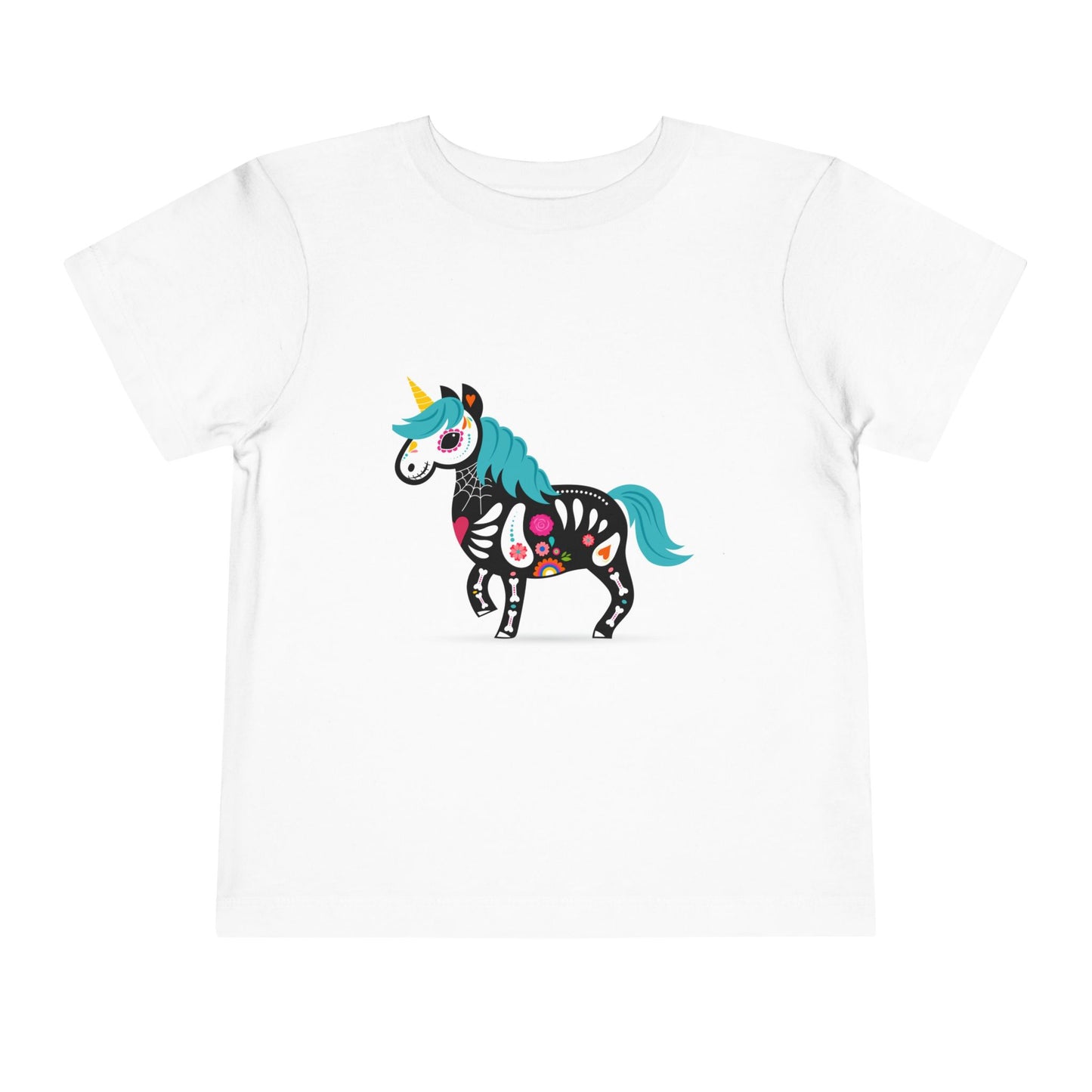 Toddler Skeleton Unicorn Tee - Cute Halloween Short Sleeve Shirt