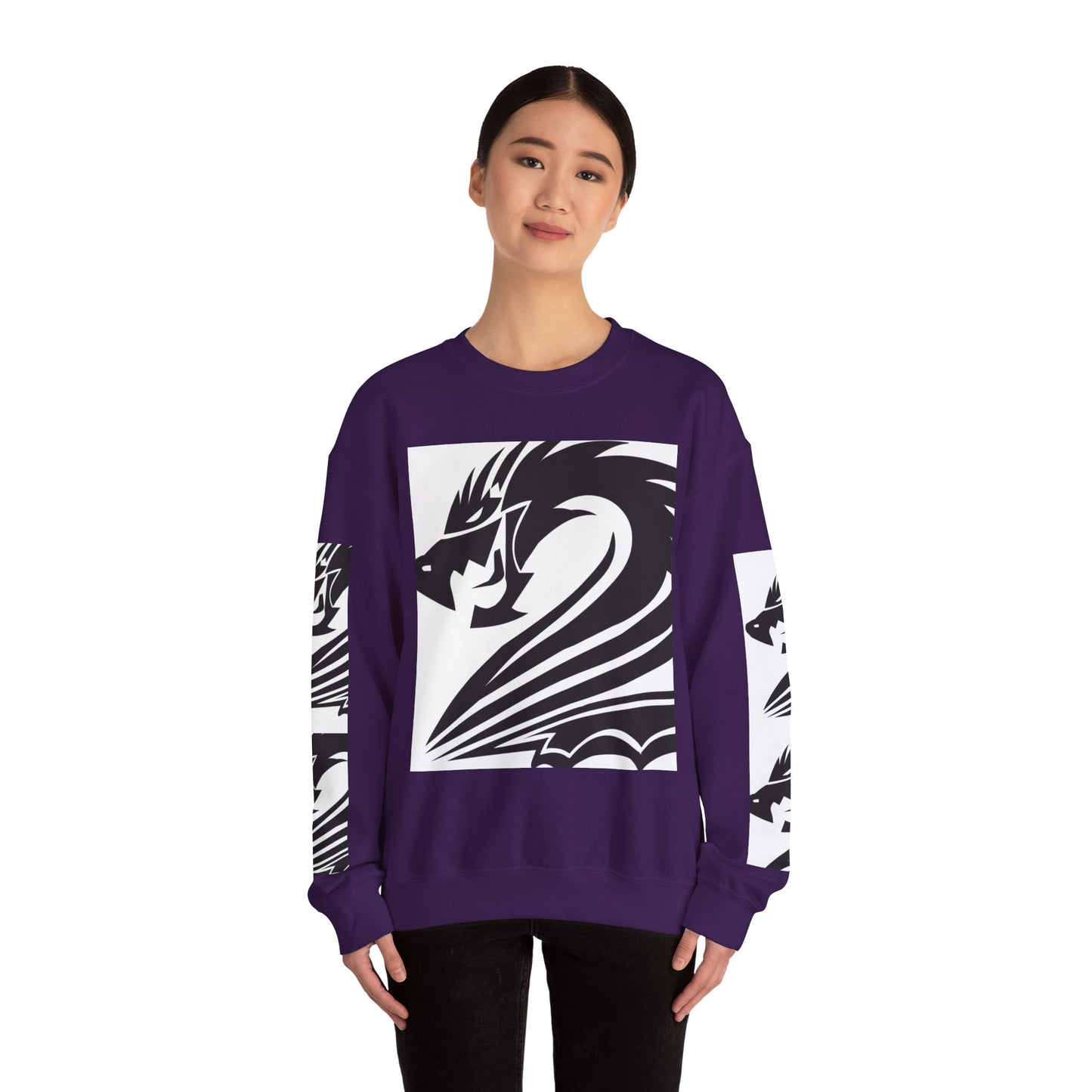 Dragon Graphic Unisex Heavy Blend Sweatshirt - Cozy and Stylish for Fantasy Enthusiasts