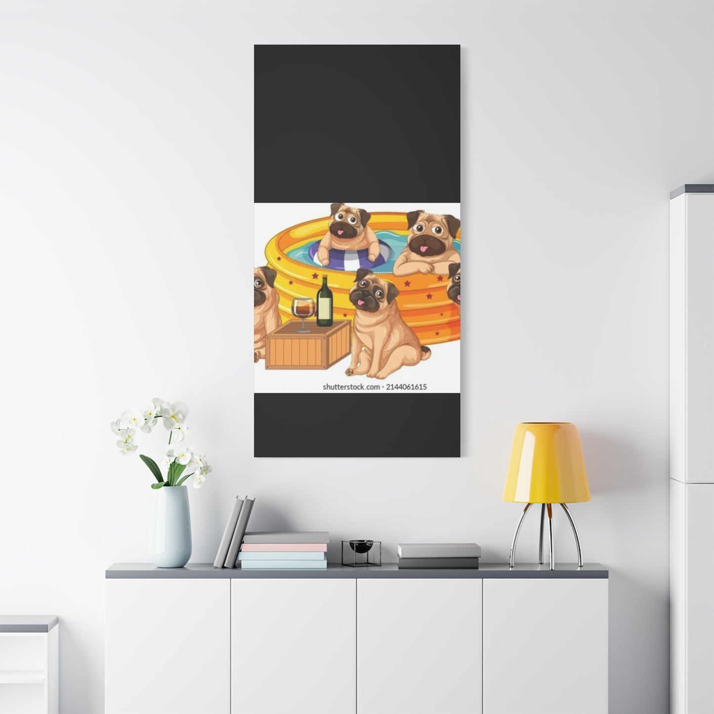 Pug Pool Party Canvas Art - Fun Pet Decor