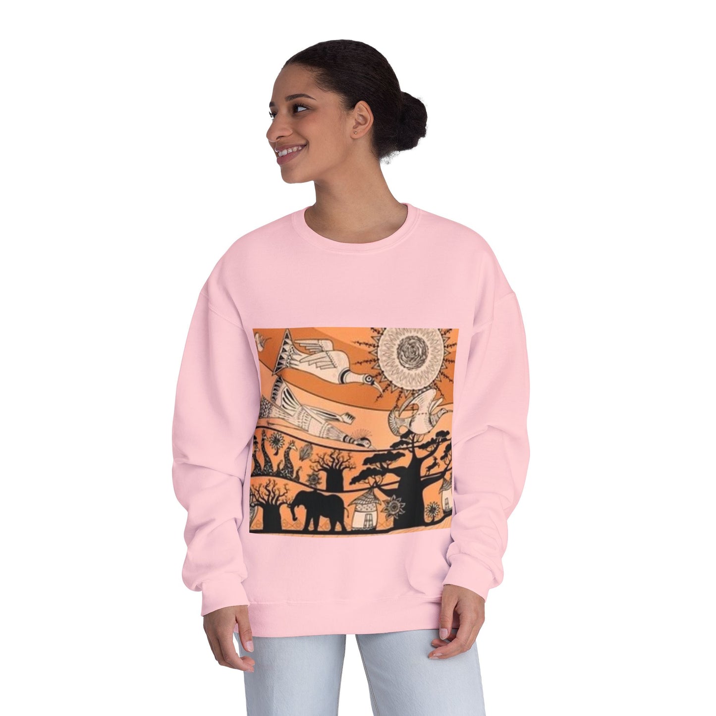 Bohemian Artistic Crewneck Sweatshirt | Nature & Sun Design