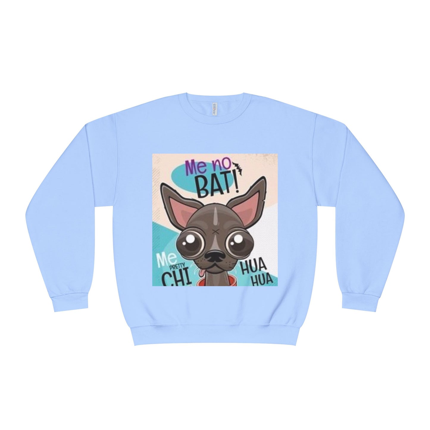 Funny Dog Lover Sweatshirt – "Me no BAT!" Unisex Crewneck