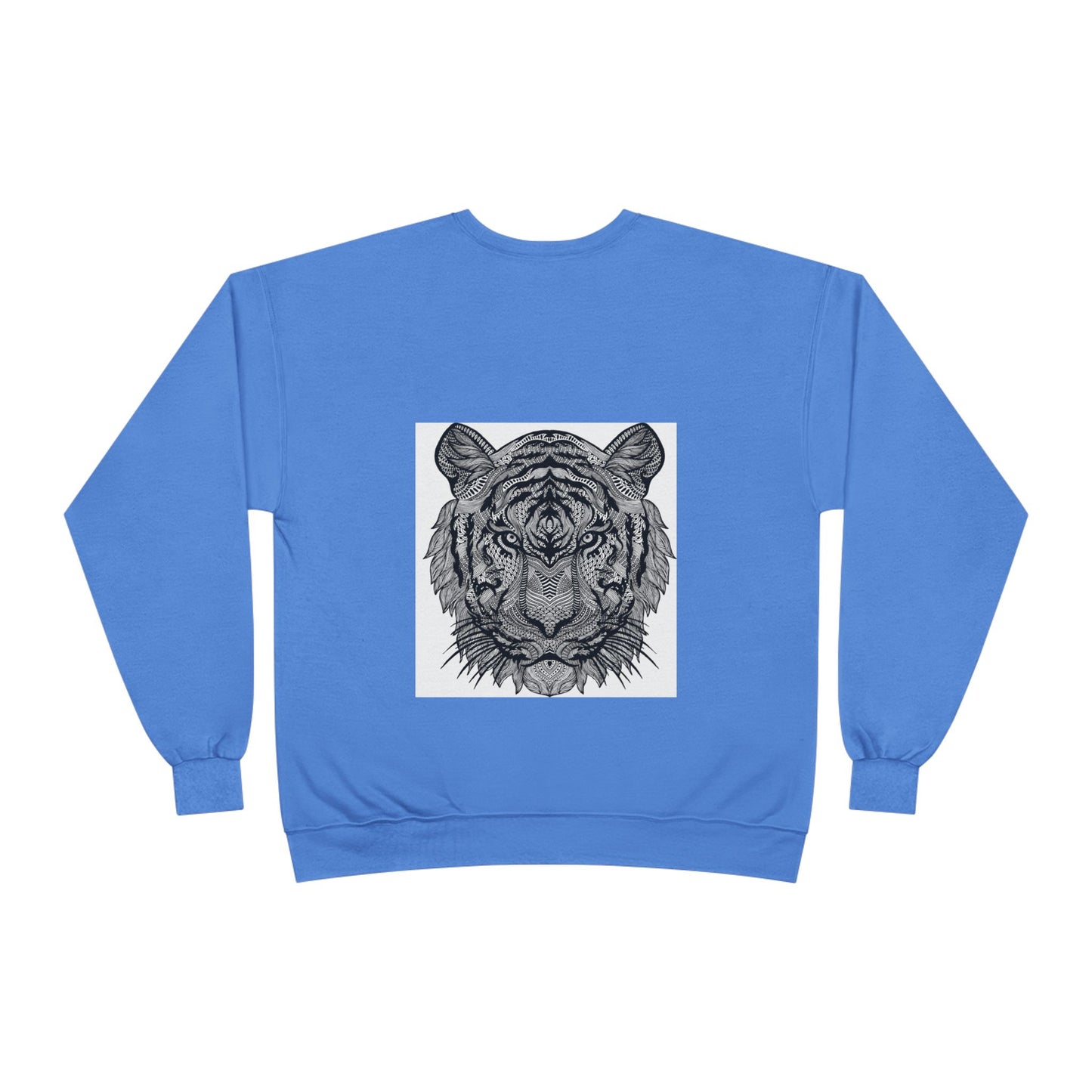 Unisex EcoSmart Tiger Graphic Crewneck Sweatshirt - Bold Black & White Design