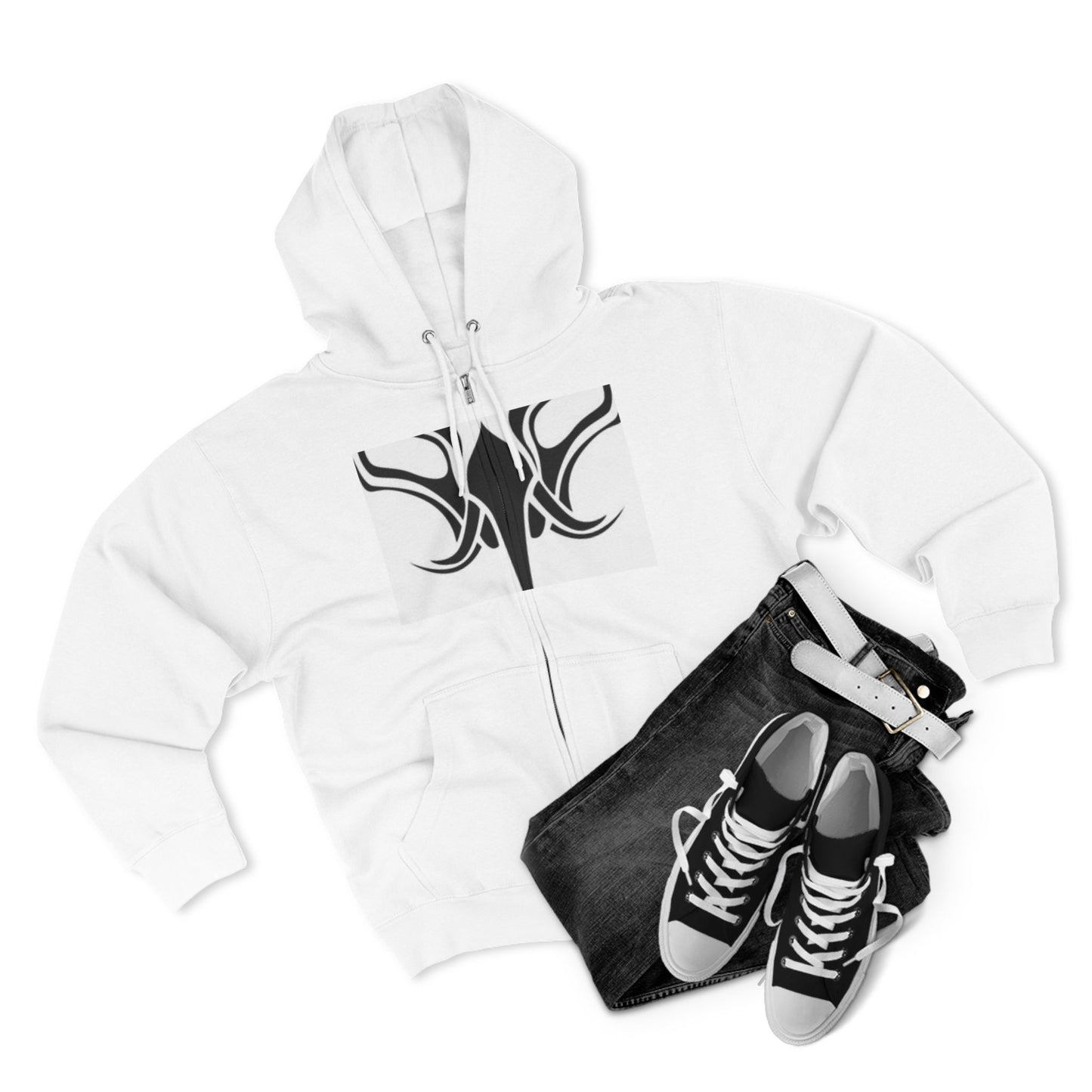 Tribal Design Unisex Zip Hoodie - Stylish & Versatile Outdoor Wear