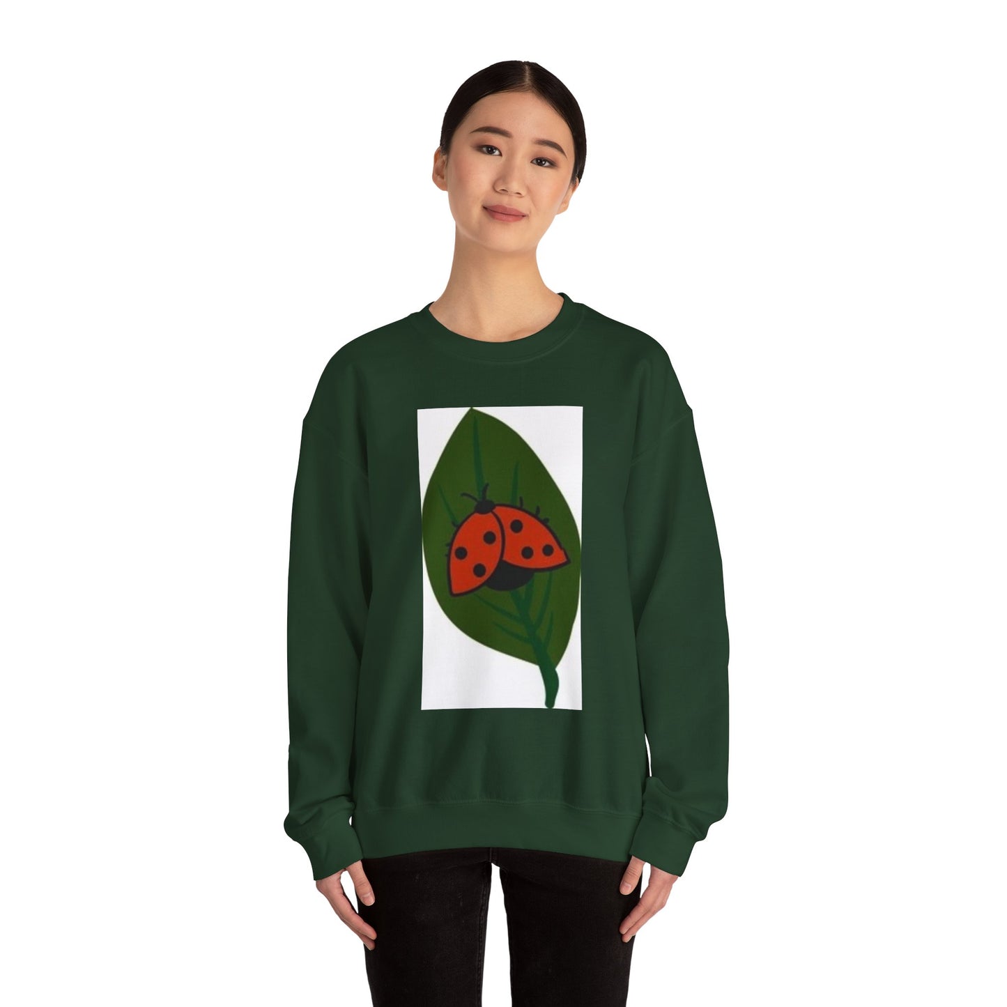 Ladybug Leaf Unisex Crewneck Sweatshirt - Cozy & Eco-Friendly