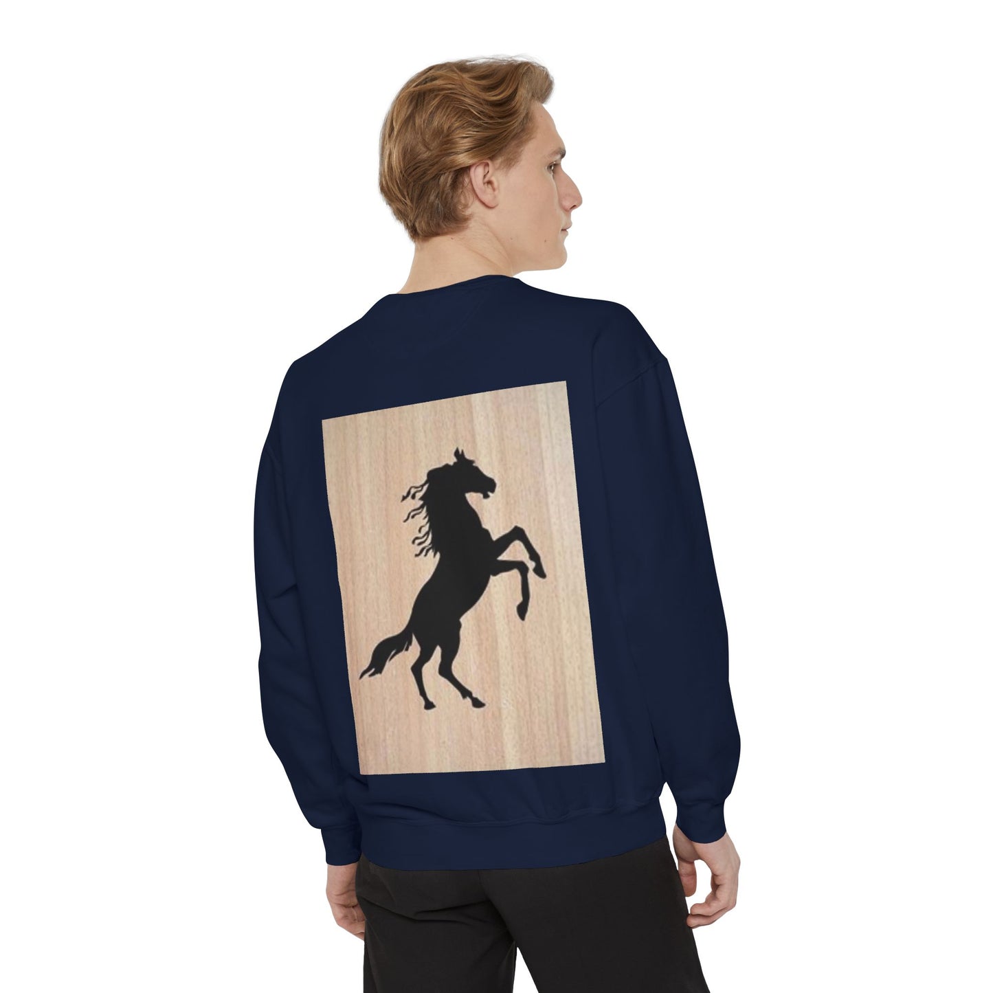 Equestrian Spirit Unisex Garment-Dyed Sweatshirt - Bold Horse Design