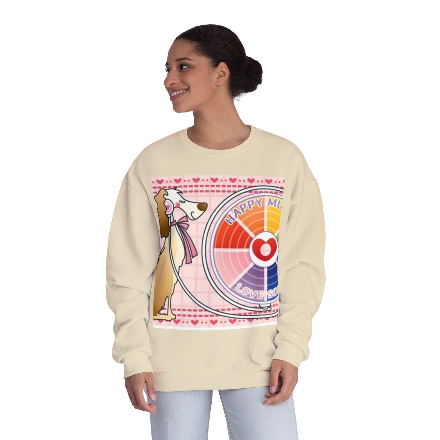 Happy Mood Love Sound Unisex Crewneck Sweatshirt